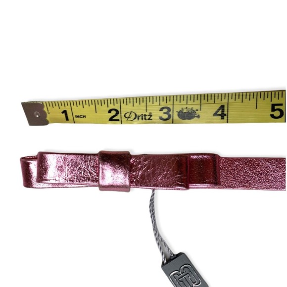 🛍️Womens Adjustable Fashion Belt Pink Metallic Bow Leather M 39-40 New - Picture 7 of 8